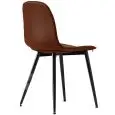 Sedia - colore marrone - ​Struttura in metallo verniciato, rivestimento in ecopelle - Modello 183-XR4-marrone