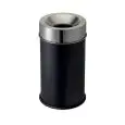 Gettacarte Antifuoco Nero/Inox - MEDIAL Linea GRISÙ - Codice 770052 - Capacità 90 lt - Diametro 40 cm - Altezza cm 75 - Imballo confezione da n. 1 Unità