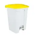 Pattumiera A Pedale Con Coperchio Bianco/Giallo in polipropilene - MEDIAL Linea CONTITOP - Codice 101456 - Capacità 45 lt  - Dimensioni cm 42x40 - Altezza  80 - Imballo confezione da n. 1 Unità