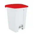Pattumiera A Pedale Con Coperchio Bianco/Rosso in polipropilene - MEDIAL Linea CONTITOP - Codice 101457 - Capacità 45 lt  - Dimensioni cm 42x40 - Altezza  80 - Imballo confezione da n. 1 Unità