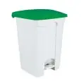 Pattumiera A Pedale Con Coperchio Bianco/Verde in polipropilene - MEDIAL Linea CONTITOP - Codice 101458 - Capacità 45 lt  - Dimensioni cm 42x40 - Altezza  80 - Imballo confezione da n. 1 Unità