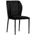 Sedia - colore nero - Struttura in metallo, seduta e schienale imbottiti, rivestimento in velluto - Modello 1900-DC01-nero