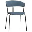 Sedia - colore Blu - Struttura in metallo verniciato, seduta e schienale imbottite, rivestimento in tessuto - Modello 1904-RD03-B