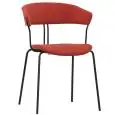 Sedia - colore rosso - Struttura in metallo verniciato, seduta e schienale imbottite, rivestimento in tessuto - Modello 1904-RD03-Red