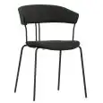 Sedia - colore nero - Struttura in metallo verniciato, seduta e schienale imbottite, rivestimento in tessuto - Modello 1904-RD03N-01