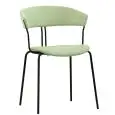 Sedia - colore verde - Struttura in metallo verniciato, seduta e schienale imbottite, rivestimento in tessuto - Modello 1904-RD03V-01