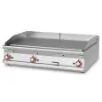 Fry Top a gas professionale da banco piastra liscia cromata superchrome Allforfood FTLT/712GS3 linea ELLE
