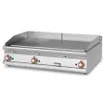 Fry Top a gas professionale da banco piastra 2/3 liscia 1/3 rigata cromata superchrome Allforfood FTLRT/712GS3 linea ELLE