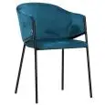 Poltroncina - colore blu - Struttura in metallo verniciato, seduta e schienale imbottiti, rivestimento in tessuto o velluto - Modello 1939-UK02-velluto-blu