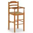 SGABELLO E SEGGIOLONE PER BAMBINI - MOD. 19 - STRUTTURA IN LEGNO DI FAGGIO VERNICIATA - SEDILE IN SIMILPAGLIA - ALTEZZA SEDUTA cm 57 - NON IMPILABILE - PER USO INTERNO - DIM. cm L 33 x P 33 x h 90 - NORMA CE