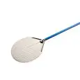 Pala Pizza Tonda Forata in Alluminio Anodizzato - GI.METAL Linea AZZURRA - Codice A-32F - Diametro 33 cm - Altezza cm 184 - Imballo confezione da n. 1 Unità
