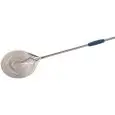 Palettino Pizza Forato Tondo  in Inox - GI.METAL Linea NAPOLETANA - Codice IN-20F - Diametro 20 cm - Altezza cm 171 - Imballo confezione da n. 1 Unità
