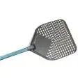 Pala Pizza Rettangolare Forata  in Alluminio Anodizzato in Ossido Duro - GI.METAL Linea EVOLUZIONE - Codice E-32RF - Dimensioni cm 33x33 - Altezza  186 - Imballo confezione da n. 1 Unità