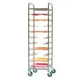 Carrello Ritiro Vassoi 10 Posti  in Acciaio Inox - GI.METAL - Codice RV-F/10 - Dimensioni cm 55x47 - Altezza  153 - Imballo confezione da n. 1 Unità