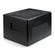 Contenitore Pizza Box Nero in Epp Polipropilene Espanso - POLIBOX Linea DELIVERY - Codice 115912 - Dimensioni cm 42x42 - Altezza  345 - Imballo confezione da n. 1 Unità