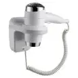 Asciugacapelli Con Supporto Parete Bianco - TECHNOMAX - Codice TD-2 - Imballo confezione da n. 1 Unità