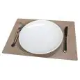 C/4 Tovaglietta Rettangolare Gourmet Ecru/Nero in Tessuto Tecnico Antimacchia Effetto Pelle - MEDRI Linea COLOUR - Codice MGGEN - Dimensioni cm 45x32 - Imballo confezione da n. 1 Unità