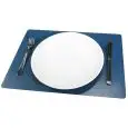 C/4 Tovaglietta Rettangolare Gourmet Lake/Nero in Tessuto Tecnico Antimacchia Effetto Pelle - MEDRI Linea COLOUR - Codice MGGLN - Dimensioni cm 45x32 - Imballo confezione da n. 1 Unità