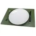 C/4 Tovaglietta Rettangolare Gourmet Bosco/Nero in Tessuto Tecnico Antimacchia Effetto Pelle - MEDRI Linea COLOUR - Codice MGGBN - Dimensioni cm 45x32 - Imballo confezione da n. 1 Unità