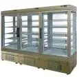 VETRINA REFRIGERATA PER PASTICCERIA E GELATERIA - MOD. TEK/90 - STRUTTURA ESTERNA IN ALLUMINIO ANODIZZATO - VETRO BASSO EMISSIVO - TEMP. °C +5/-25; -5/+10 - TRE SCOMPARTI SEPARATI - ALIMENTAZIONE MONOFASE - REFRIGERAZIONE VENTILATA - VETRO ESPOSITIVO A SC