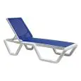 LETTINO DA SOLE VELA - MOD. 2044 - STRUTTURA IN TECNOPOLIMERO - SCHIENALE REGOLABILE IN 5 POSIZIONI - CON RUOTE - IMPILABILE - TELO IDROPELLENTE INTERCAMBIABILE - PER USO ESTERNO - IMBALLO IN SCATOLA - DIM. cm L 194 x P 70 x H 43/102 - NORMA CE