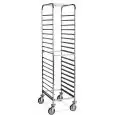 Carrello portateglie - Mod. 2077 - Struttura in acciaio inox AISI 304 - capacità 18 teglie 60 x 40 cm - passo guide cm 7,5 - Dimensioni cm 52 x 72 x 176 h