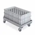 Carrello per cestelli lavastoviglie - Mod. 2203P - Base in acciaio inox - Dimensioni cm 62 x 42 x 19 h
