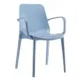 SEDIA GINEVRA GO GREEN CON BRACCIOLI - MOD. 2378 - SEDILE E SCHIENALE IN TECNOPOLIMERO RICICLATO - PER USO INTERNO ED ESTERNO - IMPILABILE - DIM. cm L 57 x P 56 x H 86 - NORMA CE