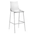 SGABELLO ZEBRA ANTISHOCK - MOD. 2545 - ALTEZZA cm 80 - STRUTTURA A 4 GAMBE IN ACCIAIO TUBOLARE CROMATO - SCOCCA IN POLICARBONATO RICICLABILE - PER USO INTERNO - DIM. cm L 51 x P 53 x H 116 - DA ASSEMBLARE - NORMA CE