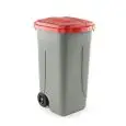 Bidone Raccolta Differenziata Grigio/Rosso in Polipropilene - SSS - Codice 100 - Capacità 100 lt  - Imballo confezione da n. 1 Unità