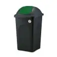 Pattumiera Raccolta Differenziata Nero/Verde in Polipropilene - STEFANPLAST Linea BASCULINA - Capacità 30 lt  - Dimensioni cm 29x29 - Altezza cm 50 - Imballo confezione da n. 1 Unità
