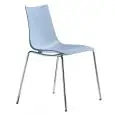 SEDIA ZEBRA TECNOPOLIMERO - MOD. 2615 - TELAIO CROMATO DIAM. ø mm. 16 - SEDILE E SCHIENALE IN TECNOPOLIMERO - PER USO INTERNO - IMPILABILE - DIM. cm L 54 x P 52 x H 81 - NORMA CE