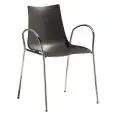 POLTRONA ZEBRA TECNOPOLIMERO CON BRACCIOLI - MOD. 2616 - TELAIO CROMATO O VERNICIATO ANTRACITE DIAM. ø mm. 16 - SEDILE E SCHIENALE IN TECNOPOLIMERO - PER USO INTERNO - IMPILABILE - DA ASSEMBLARE - DIM. cm L 54 x P 52 x H 81 - NORMA CE