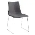 SEDIA ZEBRA POP - MOD. 2641 - STRUTTURA A SLITTA IN TONDINO D' ACCIAIO ø 11 mm CROMATO O VERNICIATO ANTRACITE - SCOCCA IMBOTTITA CON ANIMA IN POLICARBONATO ANTISHOCK - PER USO INTERNO - DIM. cm L 51 x P 53 x H 80 - NORMA CE