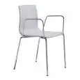 SEDIA ALICE CON BRACCIOLI - MOD. 2676 - SEDILE E SCHIENALE IN TECNOPOLIMERO - GAMBE CROMATE DIAM. mm 16 -  PER USO INTERNO - IMPILABILE - DA ASSEMBLARE - DIM. cm L 53 x P 52 x H 82 - NORMA CE
