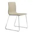 SEDIA ALICE - MOD. 2677 - STRUTTURA A SLITTA IN TONDINO D' ACCIAIO ø mm. 11 CROMATO - SEDILE E SCHIENALE IN TECNOPOLIMERO -  PER USO INTERNO - IMPILABILE - DIM. cm L 53 x P 51 x H 80 - NORMA CE