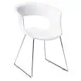 POLTRONA MISS B ANTISHOCK CON BRACCIOLI - MOD. 2691 - STRUTTURA A SLITTA IN TONDINO D' ACCIAIO ø mm. 11 CROMATO - SCOCCA IN POLICARBONATO - PER USO INTERNO - DA ASSEMBLARE - DIM. cm L 58 x P 59 x H 76 - NORMA CE