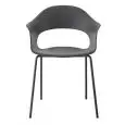 POLTRONA LADY B CON BRACCIOLI - MOD. 2696 - SEDILE E SCHIENALE IN TECNOPOLIMERO - GAMBE VERNICIATE DIAM. mm 16: COLORE LINO, TORTORA, ANTRACITE O NERO - PER USO INTERNO ED ESTERNO - DA ASSEMBLARE - DIM. cm L 56 x P 58 x H 78 - NORMA CE