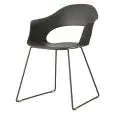 POLTRONA LADY B CON BRACCIOLI - MOD. 2697 - STRUTTURA A SLITTA IN TONDINO D' ACCIAIO ø mm. 11 CROMATO, VERNICIATO ANTRACITE O VERNICIATO NERO - PER USO INTERNO - DA ASSEMBLARE - DIM. cm L 57 x P 61 x H 78 - NORMA CE