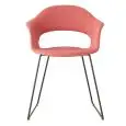 POLTRONA LADY B POP CON BRACCIOLI - MOD. 2699 - STRUTTURA A SLITTA IN TONDINO D' ACCIAIO ø mm. 11 CROMATO O VERNICIATO ANTRACITE - SCOCCA IMBOTTITA - RIVESTIMENTO NON SFODERABILE - PER USO INTERNO - DA ASSEMBLARE - DIM. cm L 57 x P 61 x H 78 - NORMA CE