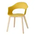 POLTRONA NATURAL LADY B CON BRACCIOLI - MOD. 2843 - SEDILE E SCHIENALE IN TECNOPOLIMERO - GAMBE IN FAGGIO SBIANCATO O FAGGIO TINTO NERO - PER USO INTERNO - DA ASSEMBLARE - DIM. cm L 57 x P 60 x H 82 - NORMA CE