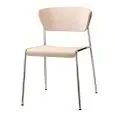 SEDIA LISA WOOD - MOD. 2852 - TELAIO ø mm. 16 CROMATO O VERNICIATO ANTRACITE - SEDILE E SCHIENALE IN FAGGIO SBIANCATO - PER USO INTERNO - IMPILABILE - DIM. cm L 51 x P 56 x H 77 - NORMA CE