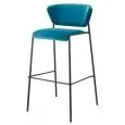 SGABELLO LISA - MOD. 2855 - GAMBE VERNICAITE TERRACOTTA, VERNICIATE ANTRACITE O VERNICIATE NERO DIAM. ø mm 16 - SCOCCA IMBOTTITA - PER USO INTERNO - IMPILABILE FINO A QUATTRO PEZZI - ALTEZZA SEDUTA cm 75 - DIM. cm L 50 x P 50 x H 99 - NORMA CE