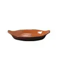 Teglia Ovale in Terracotta - VULCANIA Linea TERRACOTTA - Capacità 3 lt - Diametro 20 cm - Altezza cm 5 - Imballo confezione da n. 1 Unità
