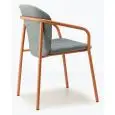 POLTRONA FINN CON BRACCIOLI - MOD. 2892 - TELAIO DIAM. ø mm. 25 VERNICIATO ANTRACITE O VERNICIATO TERRACOTTA - SCOCCA IMBOTTITA - ANIMA IN LEGNO - PER USO INTERNO - IMPILABILE - DIM. cm L 58 x P 55 x H 78 - NORMA CE