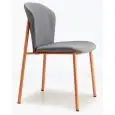 SEDIA FINN - MOD. 2893 - TELAIO DIAM. ø mm. 25 VERNICIATO ANTRACITE O VERNICIATO TERRACOTTA - SCOCCA IMBOTTITA - ANIMA IN LEGNO - PER USO INTERNO - IMPILABILE - DIM. cm L 48 x P 53 x H 78 - NORMA CE