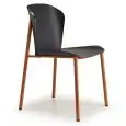 SEDIA FINN METAL WOOD - MOD. 2897 - TELAIO DIAM. ø mm. 25 VERNICIATO ANTRACITE O VERNICIATO TERRACOTTA - SEDUTA E SCHIENALE IN LEGNO - PER USO INTERNO - IMPILABILE - DIM. cm L 48 x P 53 x H 78 - NORMA CE
