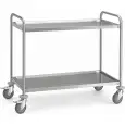 Carrello di servizio in acciaio inox AISI 201 - Mod. 2P100-50 - 2 piani - piano cm 100 x 50 - portata 80 kg - Dimensioni cm 109 x 59 x 94 h