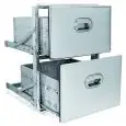 CASSETTIERA INOX 1/2 - Linea 3000 - Mod. 3024 - Foro banco cm L 44 x 59 H - Profondità cassetto cm 49,5