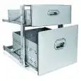 CASSETTIERA INOX 1/3 + 2/3 - Linea 3000 - Mod. 3025 - Foro banco cm L 44 x 59 H - Profondità cassetto cm 49,5